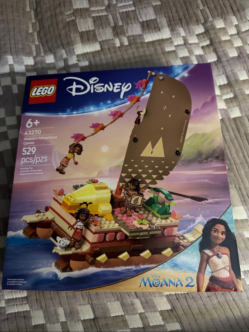 LEGO Disney Moana 2 Canoe Building Set - Brown, Tan, Yellow, Pink, Green